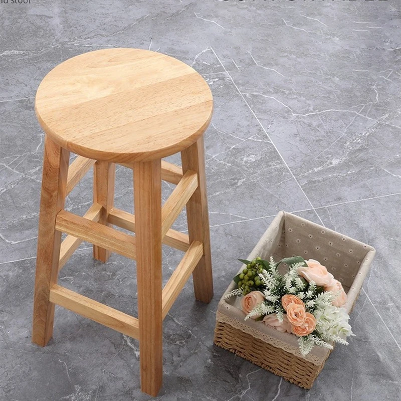 Wooden Stool Camping High Chair Modern Bar Stools Aesthetic Nordic Transparent Wood Dining Chairs Taburete Plegables Furniture