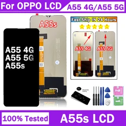 Pantalla A55 para Oppo A55 4G CPH2325, digitalizador de Panel táctil para Oppo A55 5G PEMM00 LCD A55s 5G CPH2309