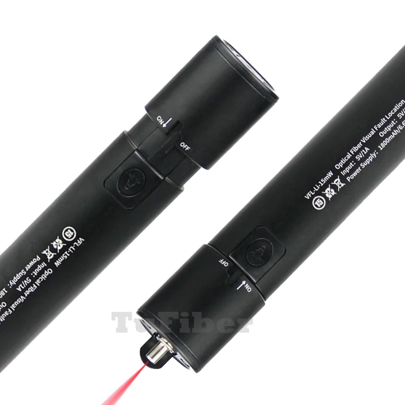 5-30MW VFL Optical Fiber Cable Tester Pen Lithium Battery Visual Fault Locator for FC/SC/ST Optic Red Light Pen USB Charging