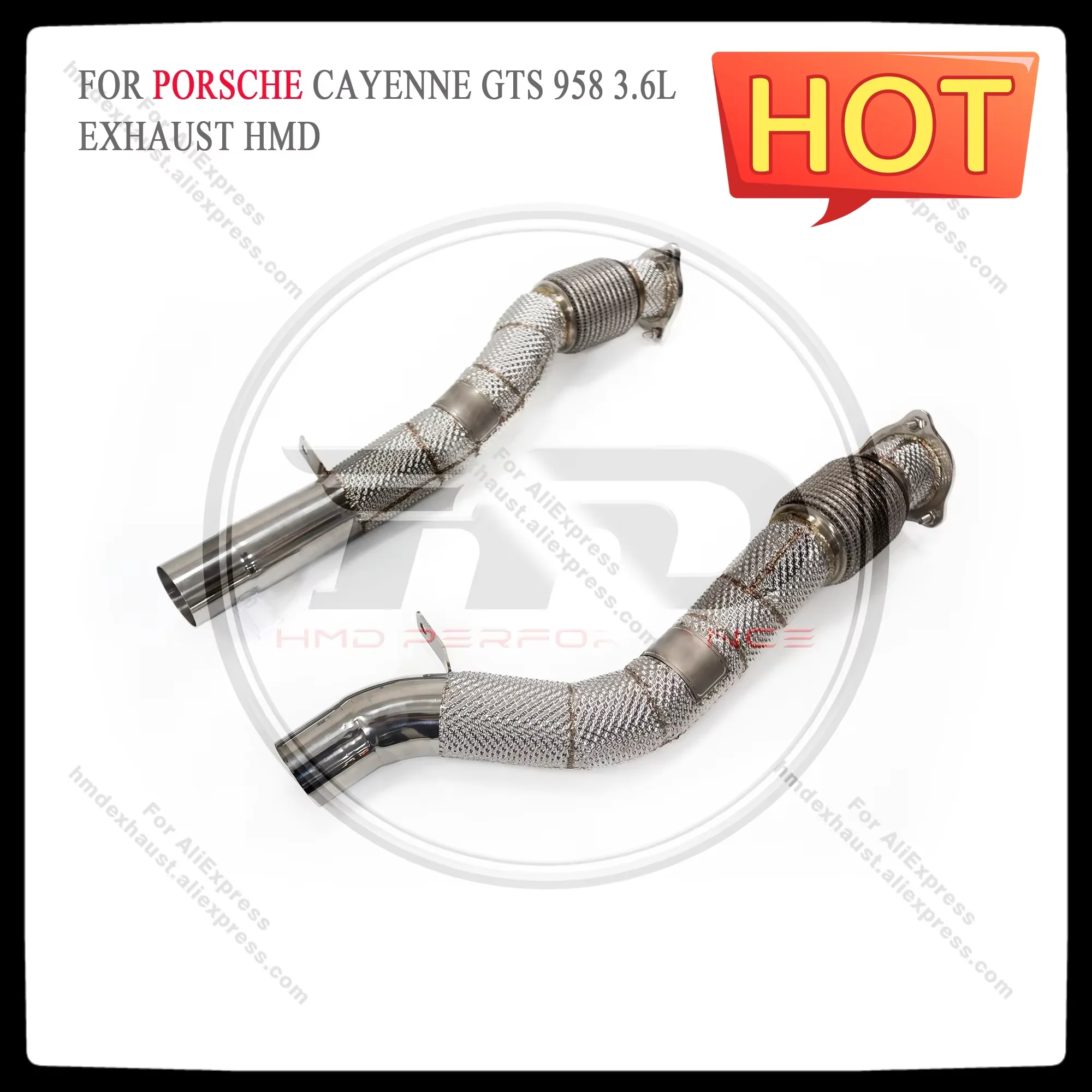 HMD Middle Pipe for Porsche cayenne GTS 958 3.6L /3.6T Exhaust System Stainless Steel Performance Resonant Tube