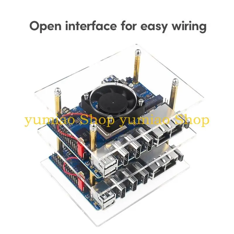 587B Transparent Shell Cover for OrangePi 5 Case Acrylic Enclouse Clear Box Multiple Layer (Optional)