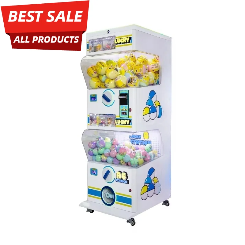Gachapon Candy Bouncy Ball Gumball Machine Electronic Coin Operated Capsule Toys Candy Vending Machine Customized
