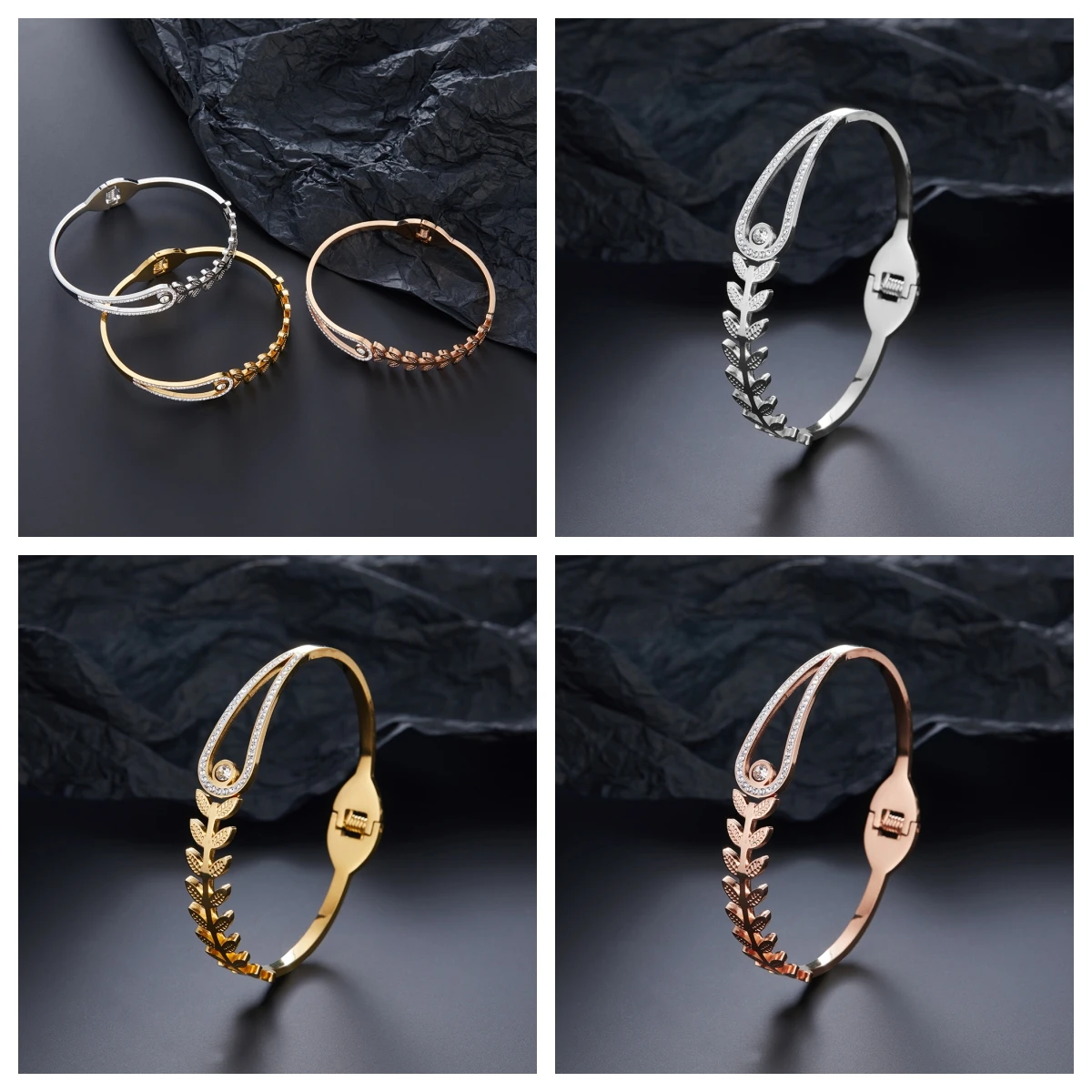 

Fashionable stainless steel wheat ear luxury gold-plated ladies' bracelet, jewelry for women, a gift for wives