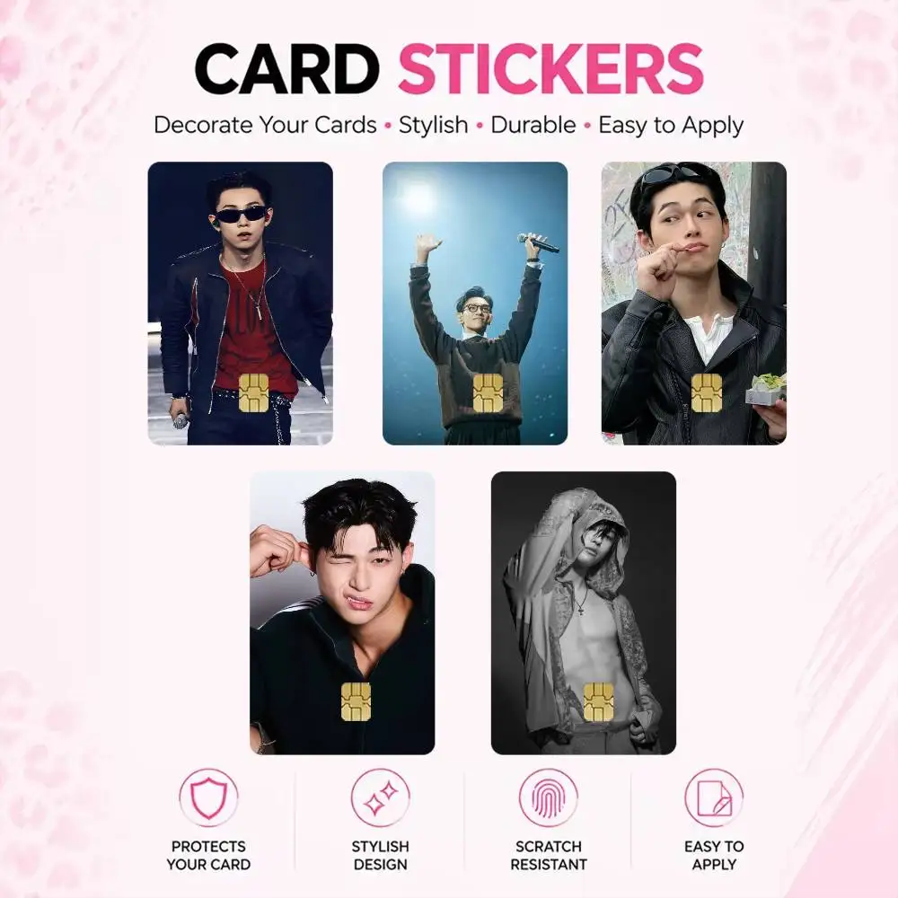 Singer C-Choi S-Seung High‑Res Game Chip Decals Credit Card Mini Waterproof Vinyl Ornament Useful Gift