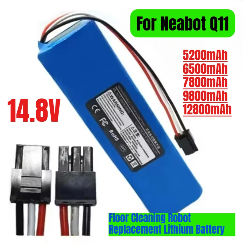 

14.8V 12800mAh for Neabot Q11 Floor Cleaning Robot Replacement Lithium Battery