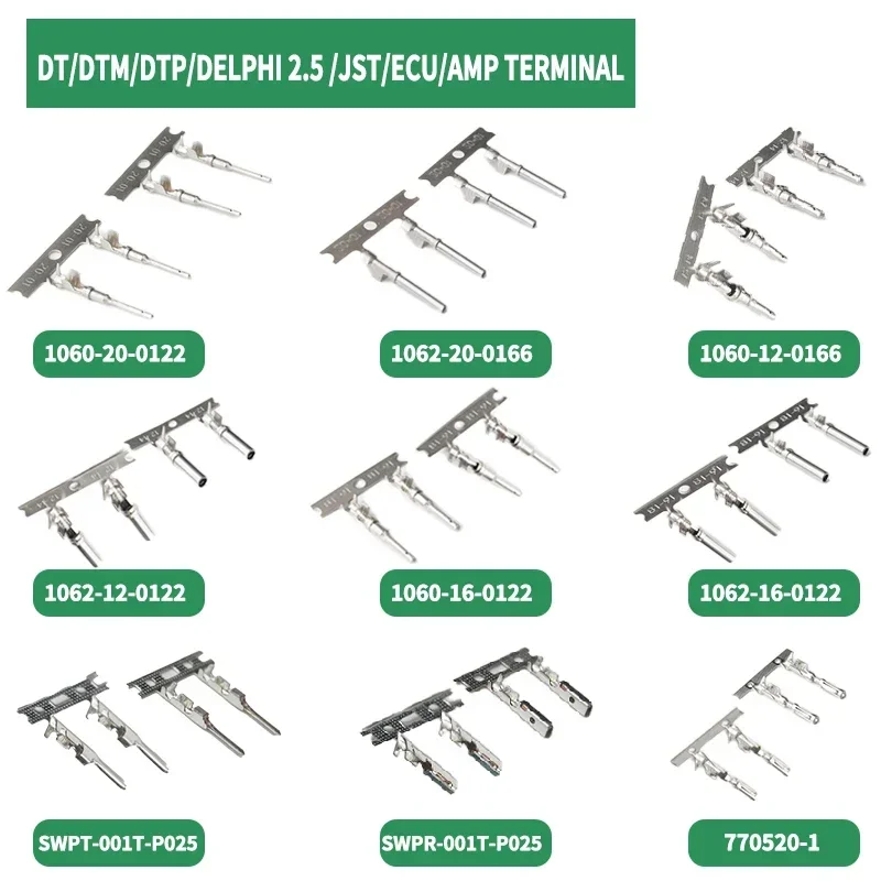 DEUTSCH CONNECTOR TERMINAL DT/DTM/DTP/JST/AMP/Delphi/ECU Pins Male and Female Pin 1062-16-0122 1062-20-0122 12089307 3-1447221-3