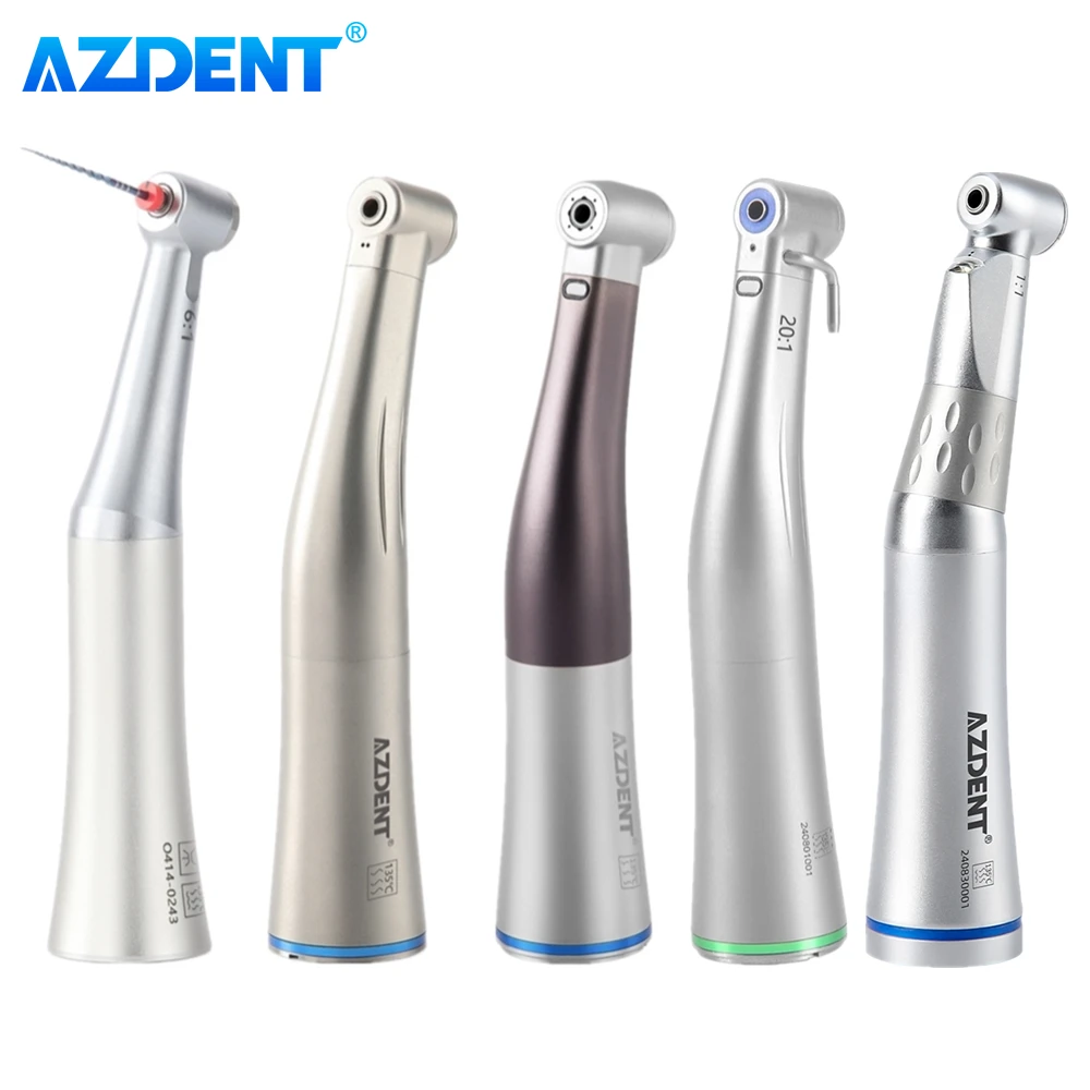 Dental Low Speed Handpiece ADENT Endo Contra Angle 6:1/1:1 Reduction LED Fiber Optic Push Button Root Canal Preparation Tool