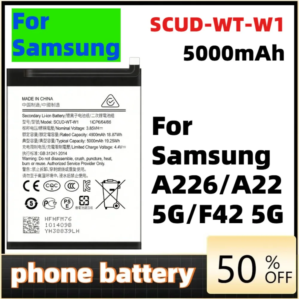 Phone battery For Samsung Galaxy A22 5G SM-A226B  F42 5G A14 5G SM-A146U A146B A146P A146W SCUD-WT-W1 5000mAh
