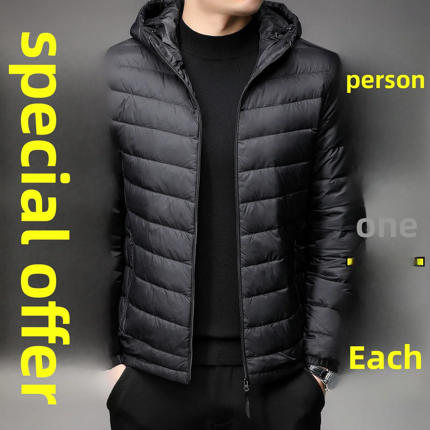 

down Cotton Jaet Men's ort Hooded Lightweight Autumn Winter Coat Youth ular Busin Casual Nylon Fabric Multi kets