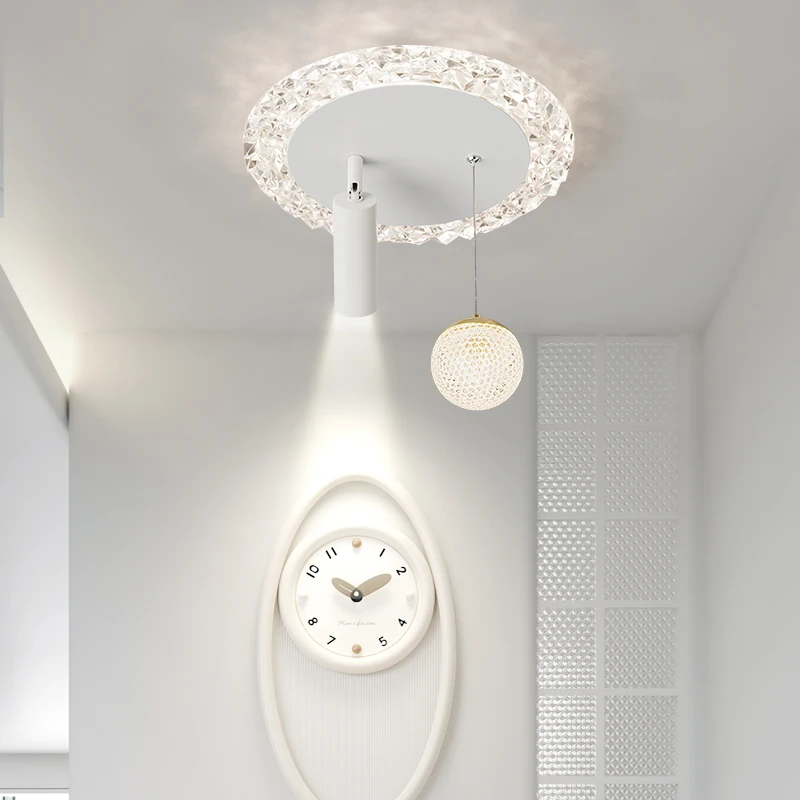 Modern led ceiling light D25 30CM black white gold mounted spotlight illumination lamp for corridor aisle balcony image 3