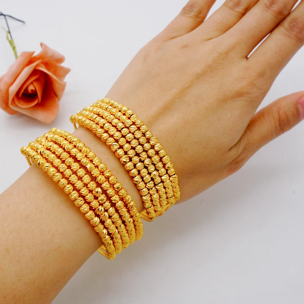 Luxus klassische Kupfer Gold Farbe Armband Dubai Saudi trend ige Armreif für Braut Armband arabischen Schmuck – Detail 3