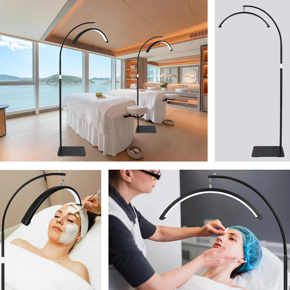 23" 36 W dimmbare Wimpernlampe, drehbares Halbmondlicht, Lash Tech, verstellbares LED-Wimpernlicht, Kosmetikerinnenlicht mit Telefonhalter – Detail 6