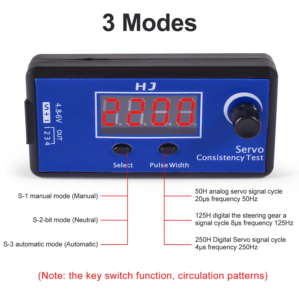 Hj rc servo tester esc konsistenz steuerung 4 servos für rc hubschrauber flugzeug auto