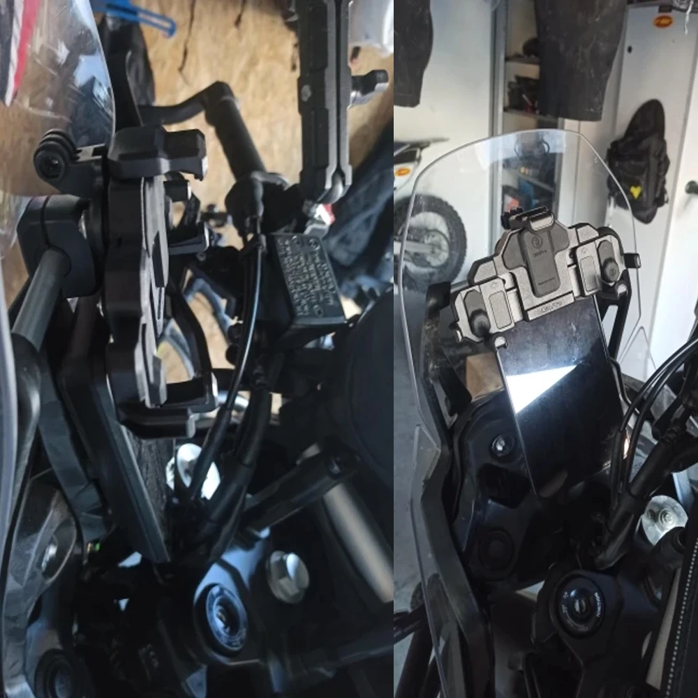 ل CFMOTO 450MT 450 MT 2024 2025 حامل هاتف دراجة نارية لتحديد المواقع الهاتف المحمول جبل الملاحة قوس المعدات 12 مللي متر 22 مللي متر #5