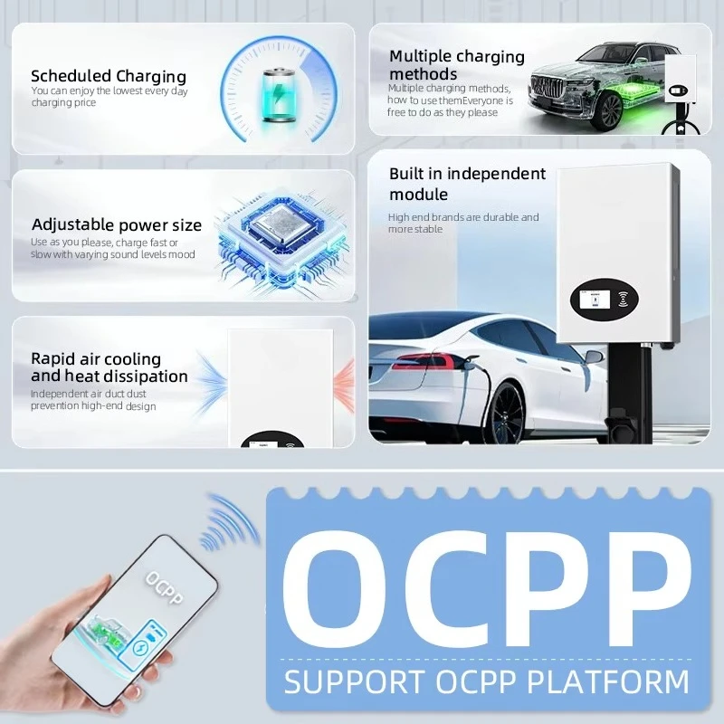 

Ultra-fast 20kW DC wall-mounted commercial electric vehicle charging station Dual output 30 minutes fast charging IP54