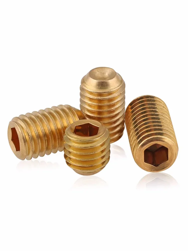 DIN916 Copper Hexagon Socket Set Screws With Cup Point Brass Grub Screw Bolts