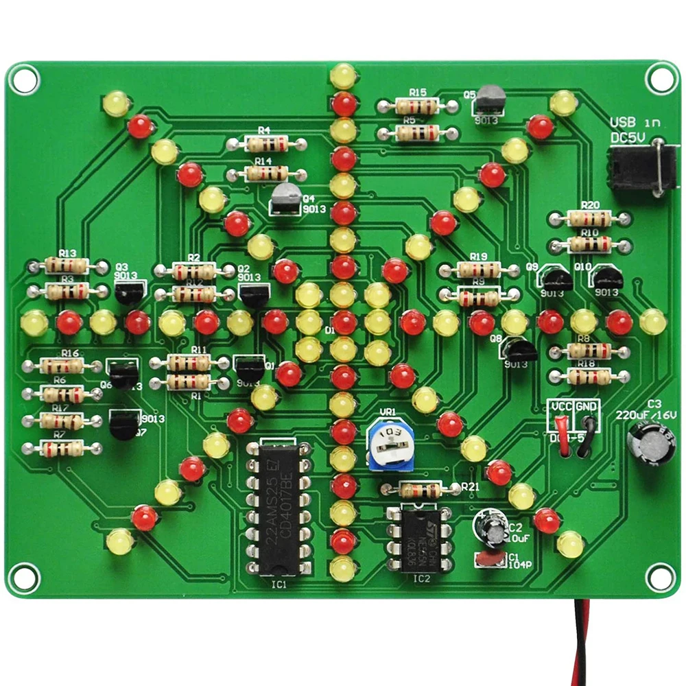 DIY Kits LSD-73 LED Falshing Water Lights Marquee Lamp Soldering Practice Board PCB Suite DC4.5-6V