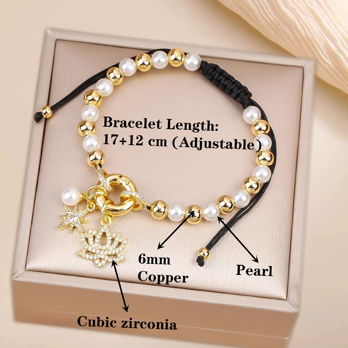 تصميم جديد النحاس الخرز اللؤلؤ سلسلة مضفر تاج فنزويلا العلم الصليب سوار جديد أزياء النساء حزب عيد ميلاد مجوهرات هدية #5