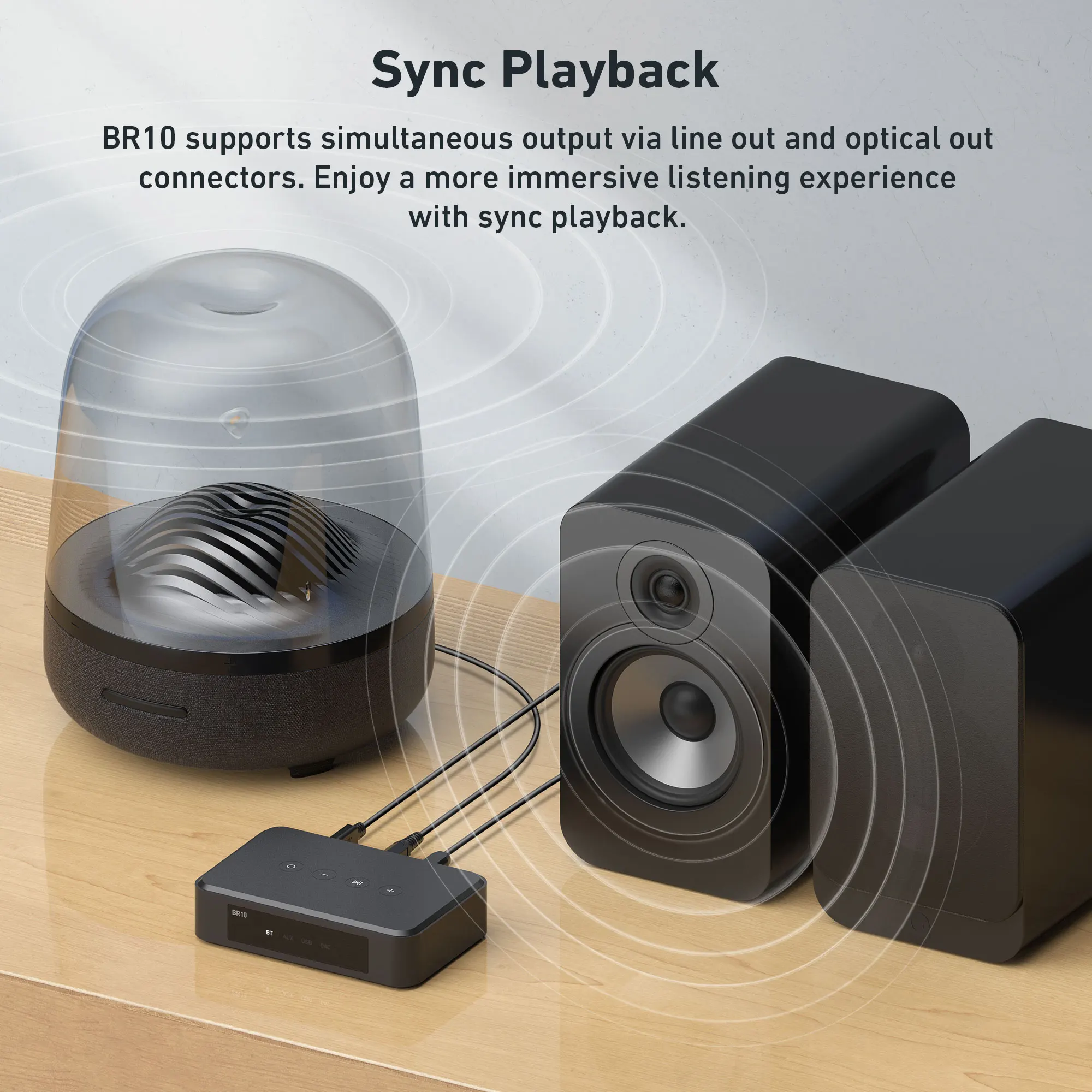 Arylic Br10 Bluetooth Wireless Analoge ingang und Digital eingang USB-Disk steuern die mit Android und iOS, mit einer Fernbedienung