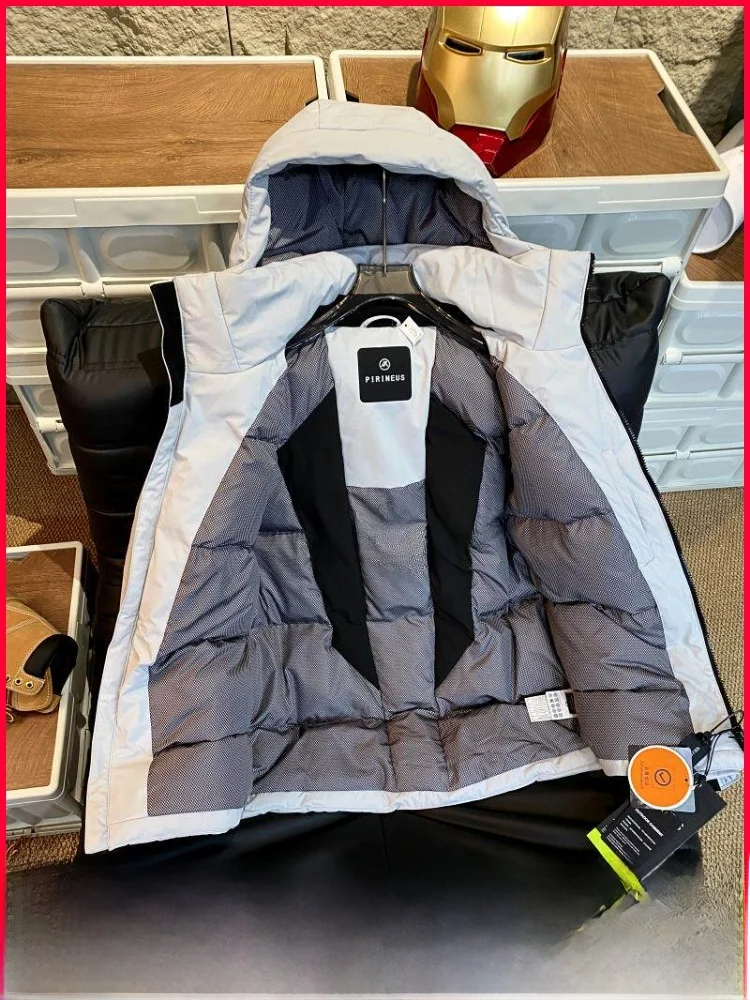 

High-End Winter Outdoor ex down Jaet Du down Hoody Regular Length Pure Color Anti-Cold 25 Level Tracel Design