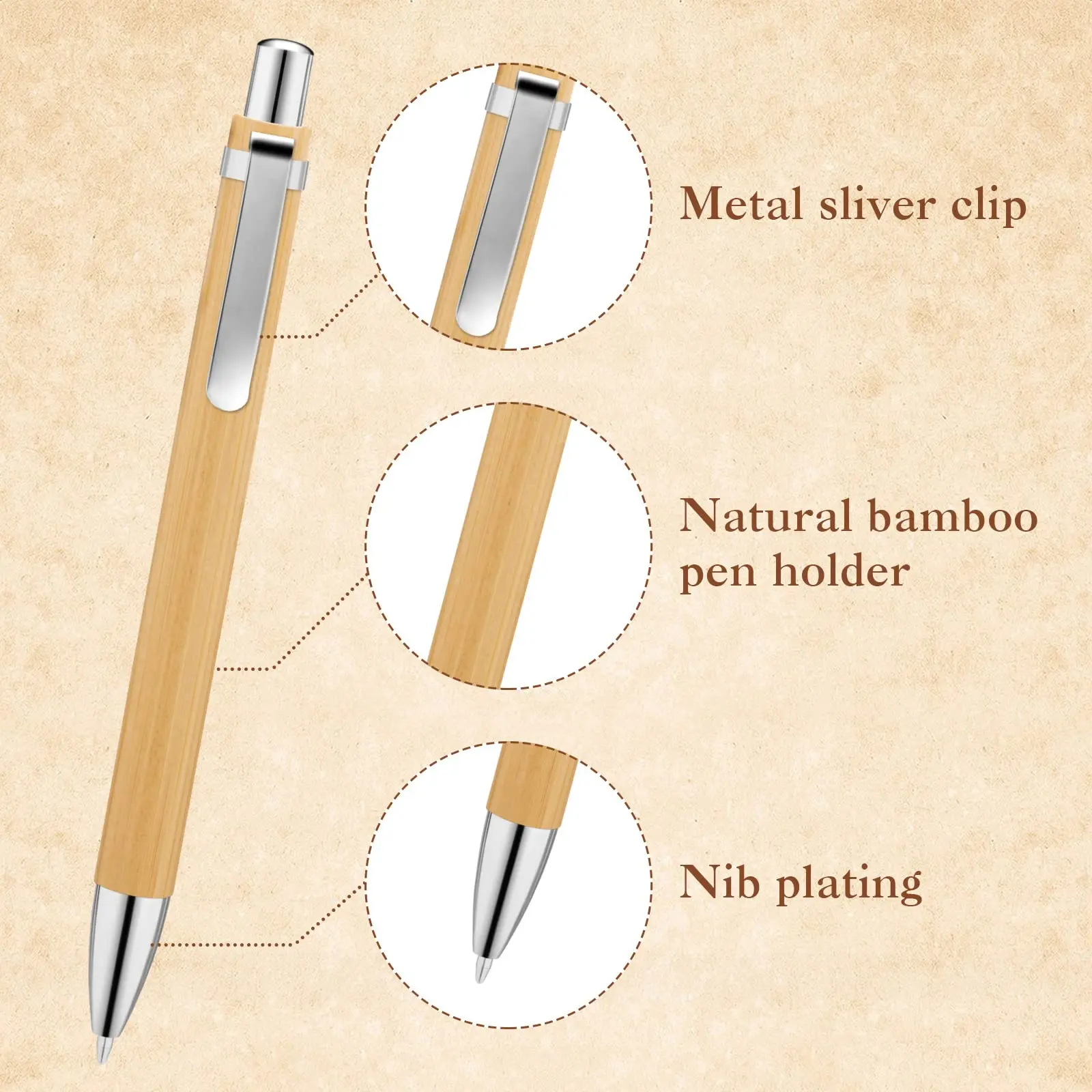 100Pcs Bamboo Wood Ballpoint Pen 1.0mm Bullet Tip Business Signature Ball Pen Office School Wrting Stationery HOT