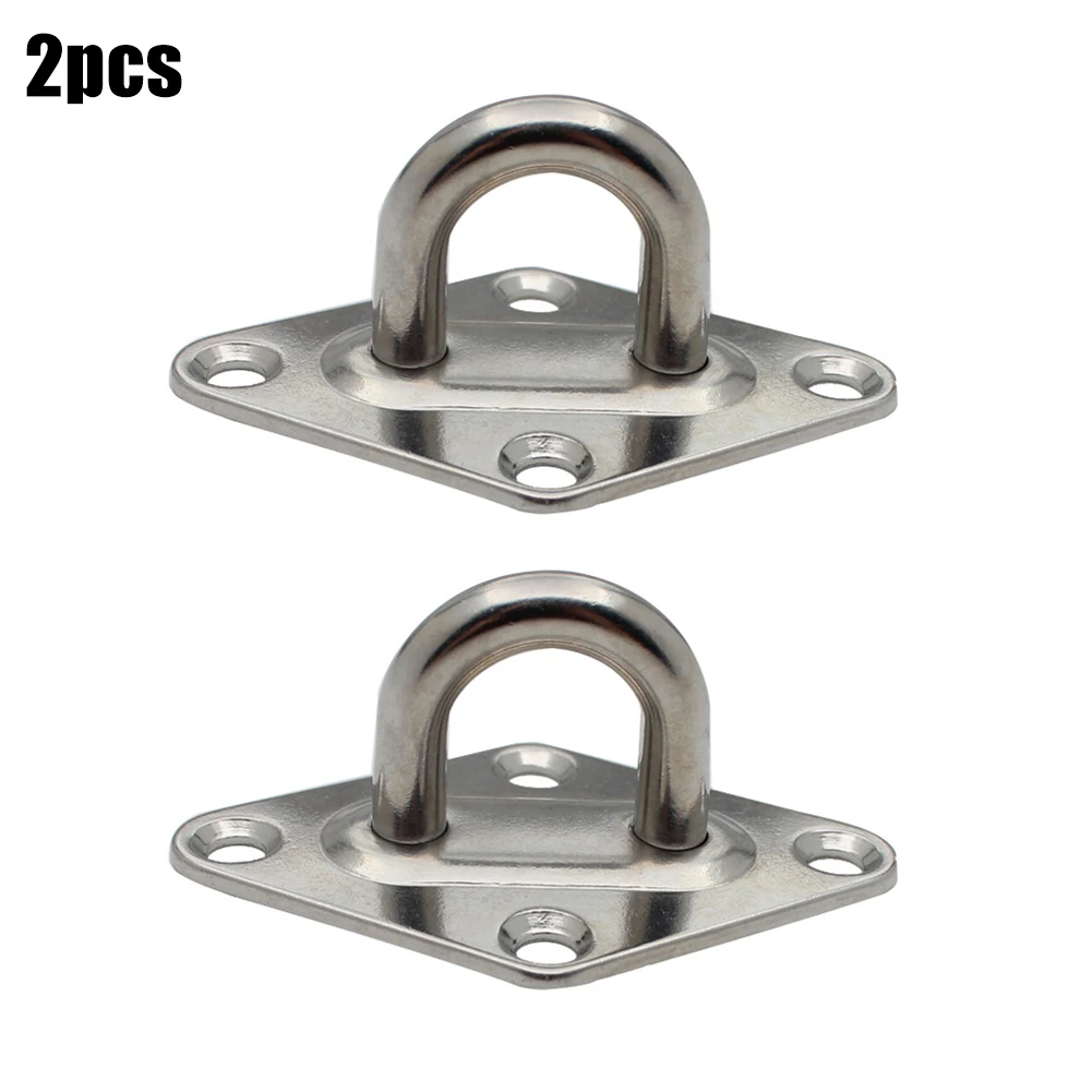 High Reliability Stable Characteristics 2pcs 316 Grade Stainless Steel Diamond Eyeplate Boat Eye Plate Marine Stainless Steel