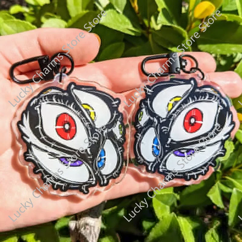 Creepy Multi-Eyeball Gothic Acrylic Bag Charm Weird Cartoon Eye Design Alternative Style Backpack Decor Accessory
