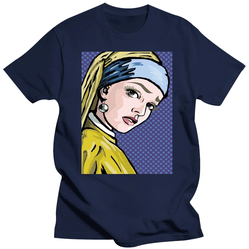 Men t-shirt Lichtenstein Girl With A Pearl Earring Tshirt Women T Shirt Men Cotton Tees Tops Hip Hop Harajuku Streetwear