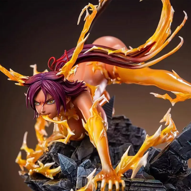 

Shihouin Yoruichi Figure Bleach Anime 25cm PVC Statue Sexy Girl Model Desktop Decoration Collection For Anime Fans Gifts Toys