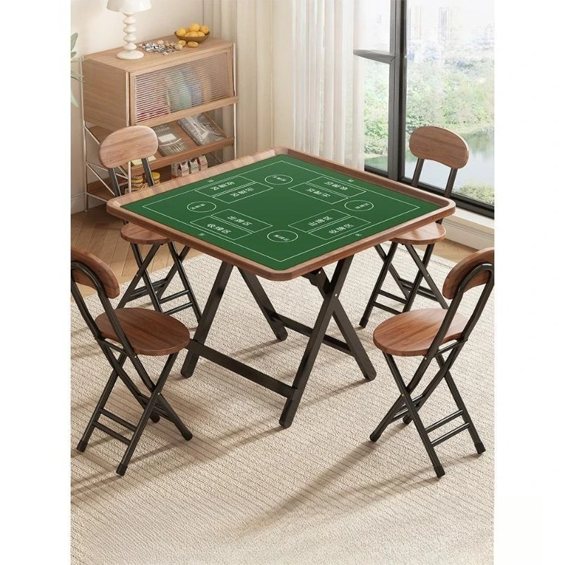 Foldable square table for dining, card play, and small mahjong square table, card table