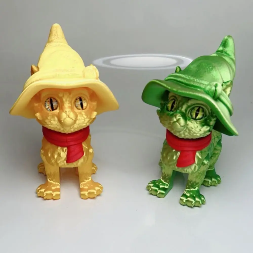 Modèle de chat imprimé en 3D, grands yeux, matière plastique, Sculpture créative, poupée de chats articulée, Style mignon, technologie d'impression 3D