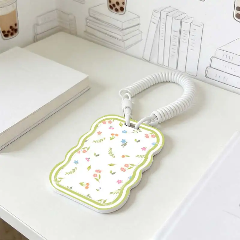 Card Holder for Kpop Photocard Holder Photo Protector Stretchable Spring Cord Student Bus/Meal Card Protection Case