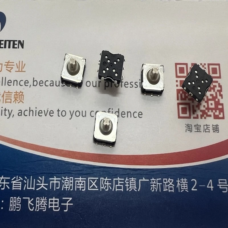 

（New）10pcs/lot 100% original genuine Switch:Five way switch multi-directional button patch with 6 pins 6.5 * 6.5 * 4.5mm