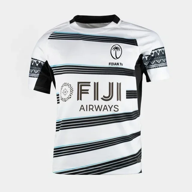 Camiseta masculina de rugby, camisa home, Fiji 7S, top masculino com gola redonda