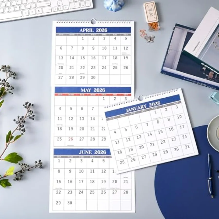 2026 تقويم الحائط 3 أشهر تقويم الحائط عمودي 2026 مطوية في شهر ديسمبر 2025 يناير 2027 11 "× 26" تقويم 2026 3 أشهر Displ #2