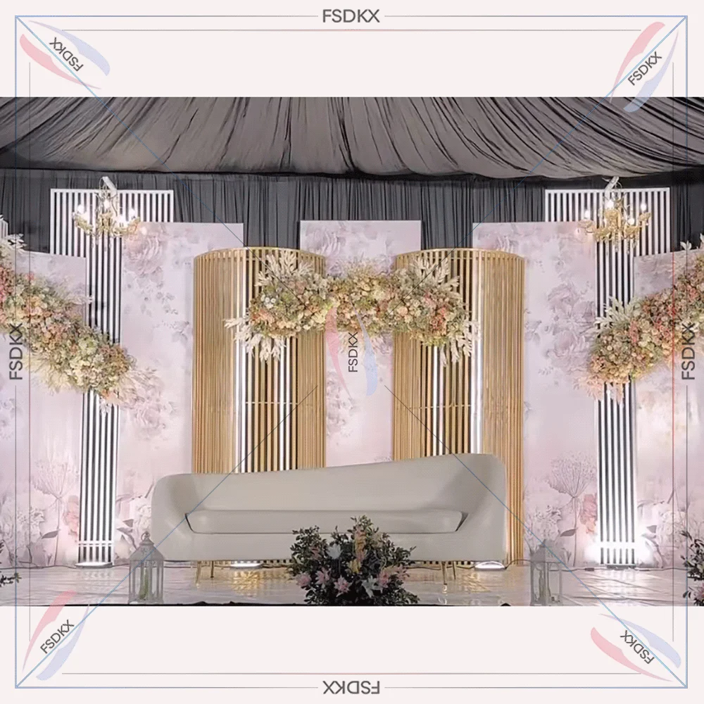 Beautiful Wedding Flower Pvc Panel Backdrop Design Large Stage Backdrop for Sale