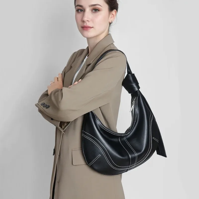 Ladies Durable Cow Split Leather Crossbody Bag Women's Cowhide Retro Shoulder Bags Female Casual Design Luxury Handbags for Lady