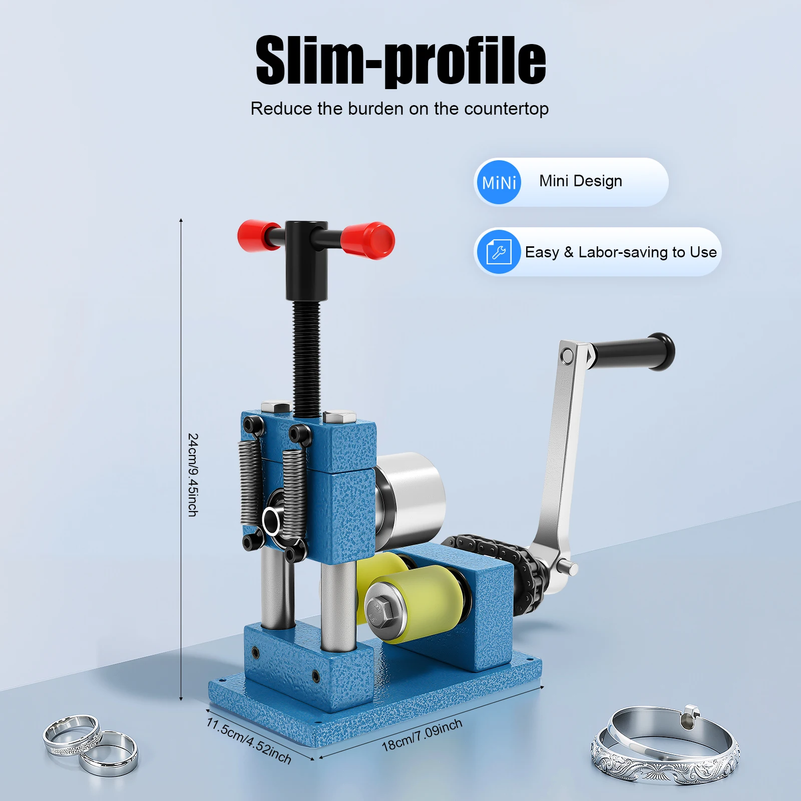 Bracelet Rolling Machine Manual Ring Bending Rounding Tool Gold Shaping Jewelry Making Equipment for Jewelry Stores