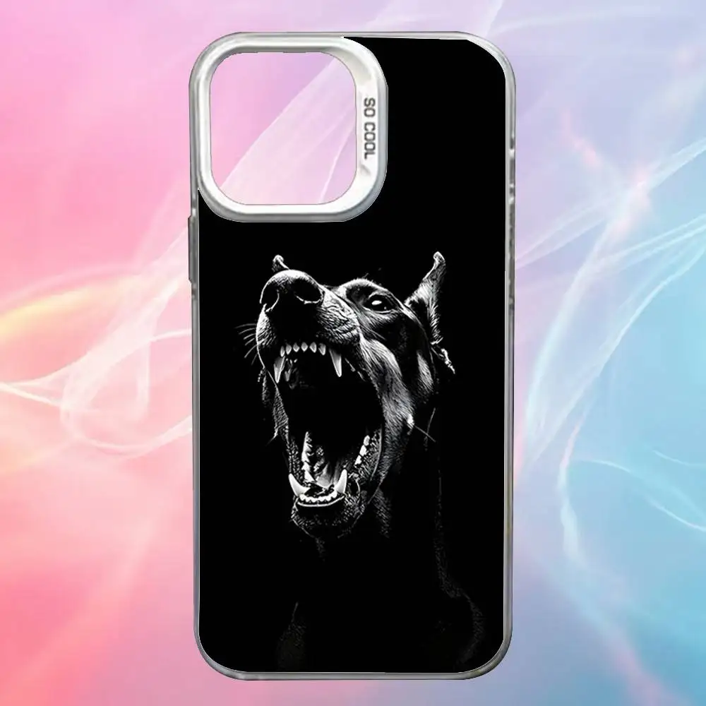 Etui na telefon z psem rasy doberman dla iPhone'a 17, 16, 15, 14, 13, 12, X, 8, Pro, Max, Plus, SE4, Air, Mini, białe, IMD, HD, matowe