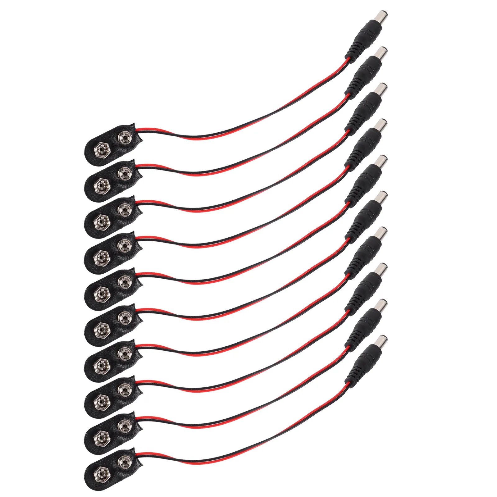 10Pcs Battery Clamps 9V Battery Clip Connectors Wear Resistant Sturdy Dc Power Connection Cable Replacement for Old Damaged
