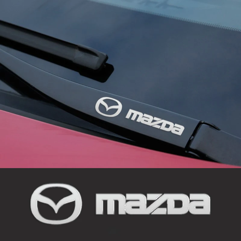 Metal emblem Auto Decor Decals Car Window Wiper Stickers For Mazda 3 mx5 6 cx5 rx8 cx3 2 3 2020 mx5 nd car Accessories