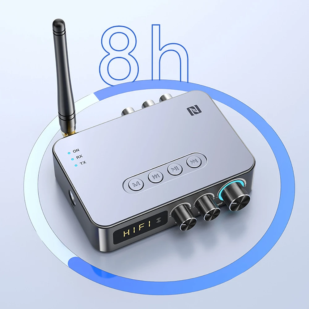 

M9 Pro Bluetooth 5.1 Receiver Transmitter NFC Wireless Audio Adapter Aux/RCA/USB Type-C /U-Disk/TF/3.5mm Mic Karaoke/FM Radio