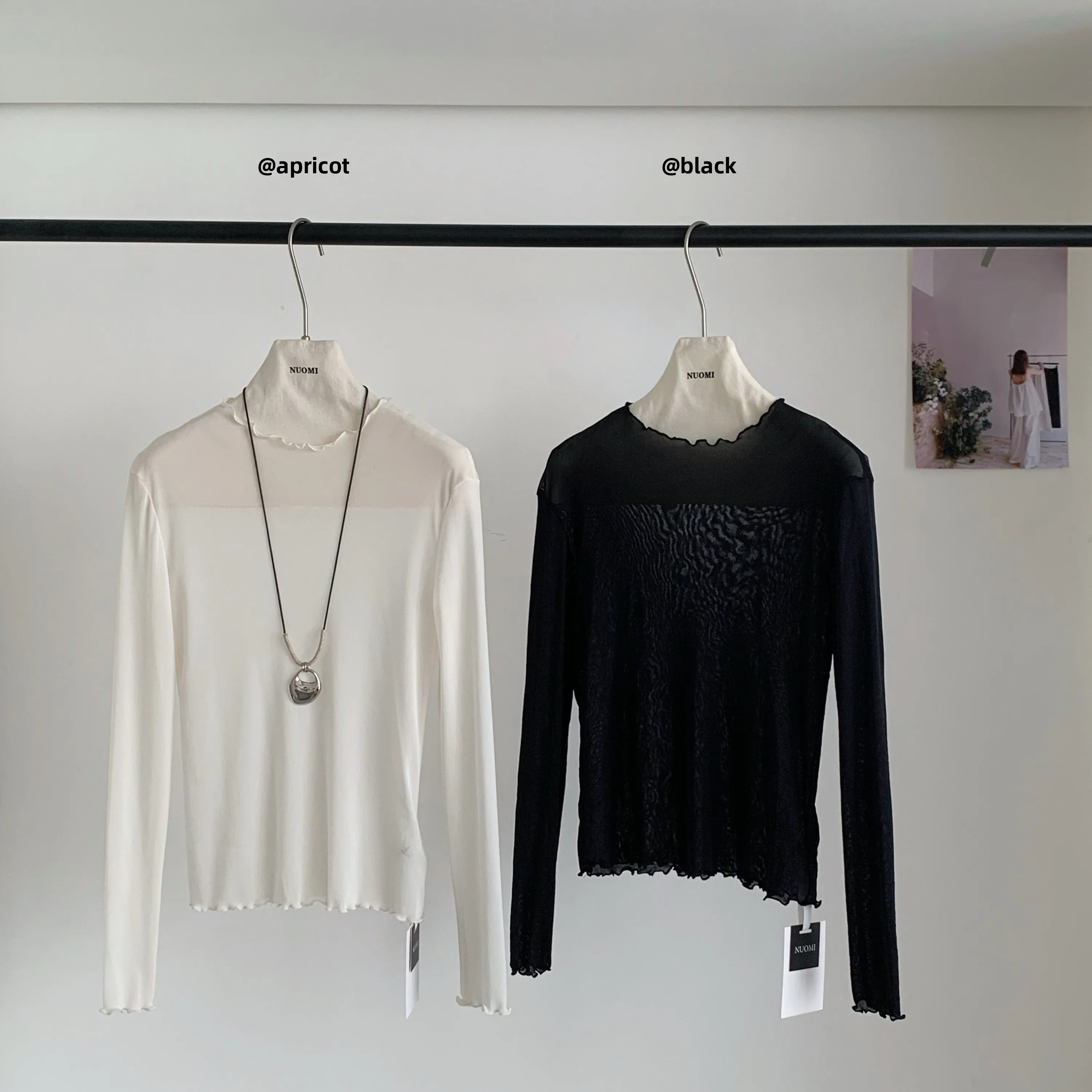 

Korean Sle Gentle Single Wear Layered Wood ain Ruffle Me Base irt Breathable Long Sve Cotton Women's Daily Wear