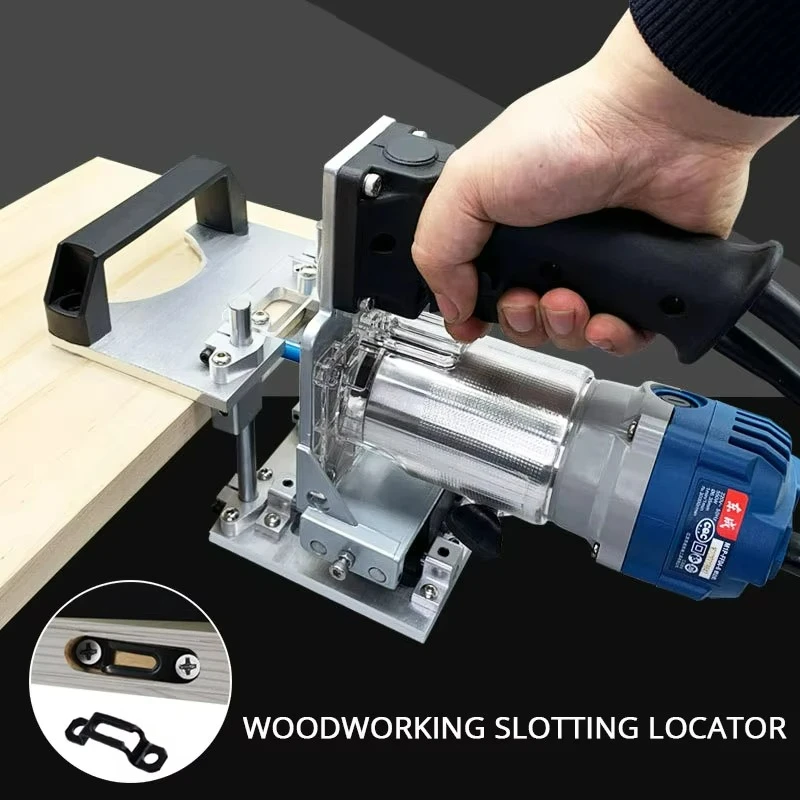 Woodworking Slotting Locator Compact Router Trimming Machine 2 in 1 Invisible Fastener Punch Bracket for Wardrobe Cupboard Pane