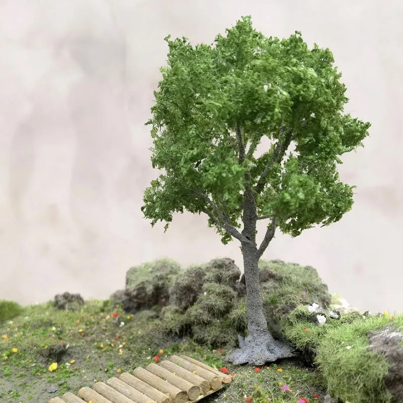 Modelo de árbol de alambre de 12cm, Paisaje en miniatura, decoración de Árbol Verde, mesa de arena de montaña, Material de bricolaje, modelo de tren