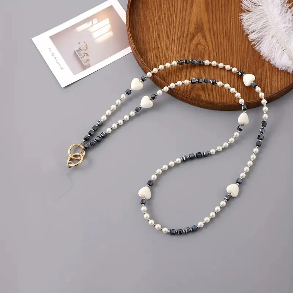 

С нашивкой из бисера, цепочка для сумки через плечо, цепочка для сумки с защитой от потери, ремешок через плечо для мобильного телефона, длинные красочные шейные ремни для телефона