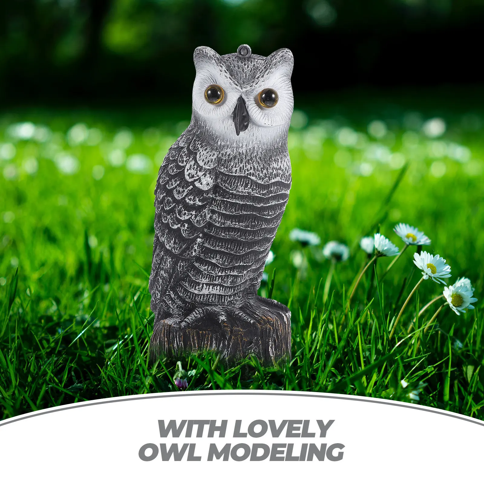 

Садовая статуэтка совы: реалистичная пластиковая фигурка для декора двора и газона, отпугиватель птиц, уличная садовая скульптура, яркая и как живая