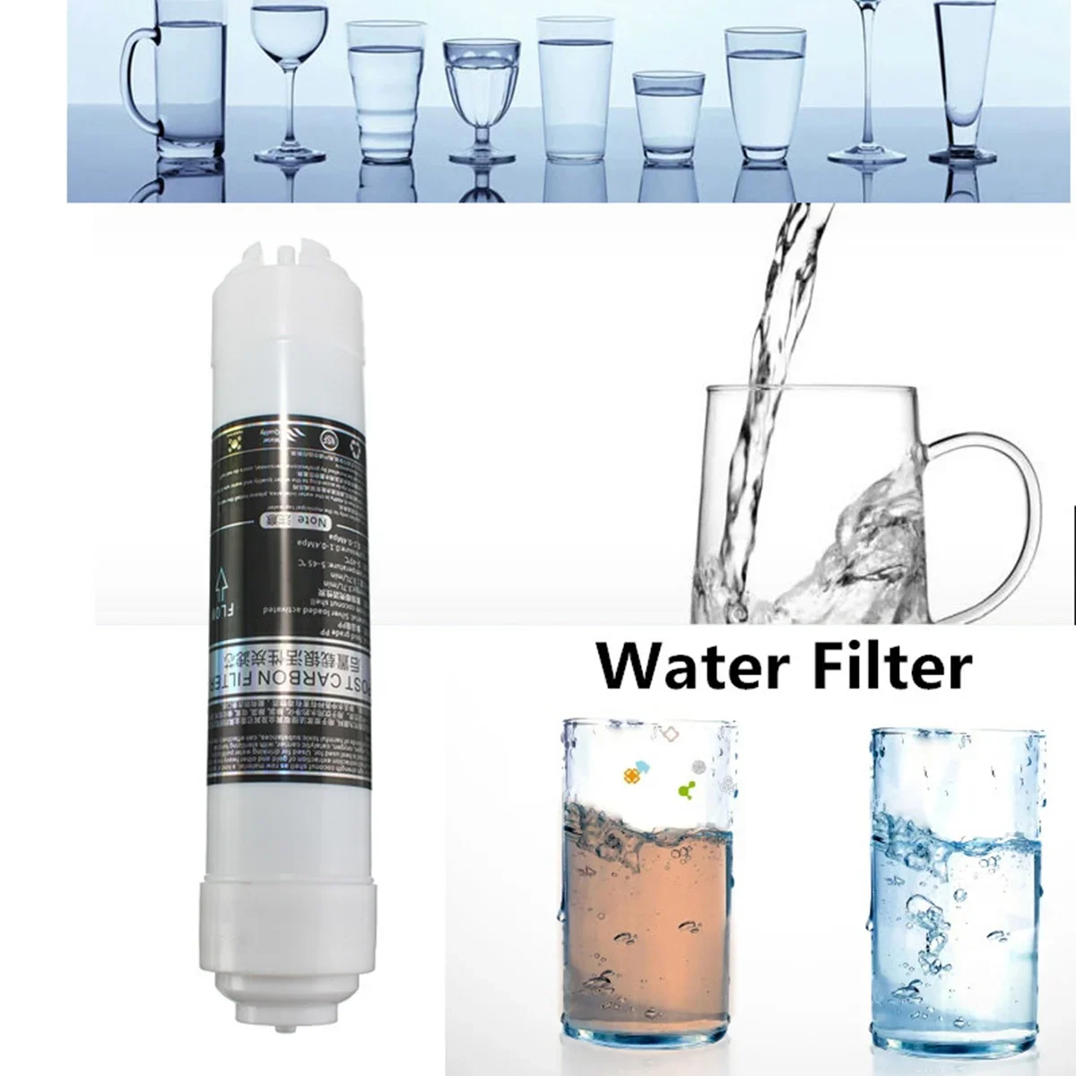 10 inch T33 Rear Activated Carbon Filter Water Purifier Water Filters Cartridges For Home Kitchen Water Purifier