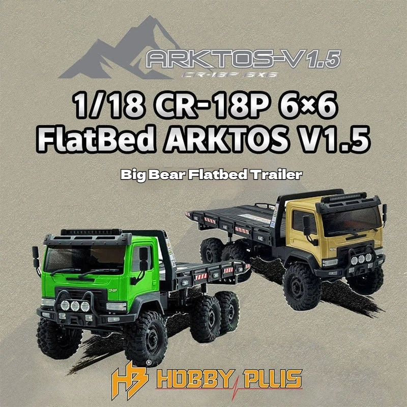 

Радиоуправляемый внедорожный краулер Hobby Plus 1/18 Cr-18p Arktos V1.5 Big Bear с прицепом-платформой для любителей хобби