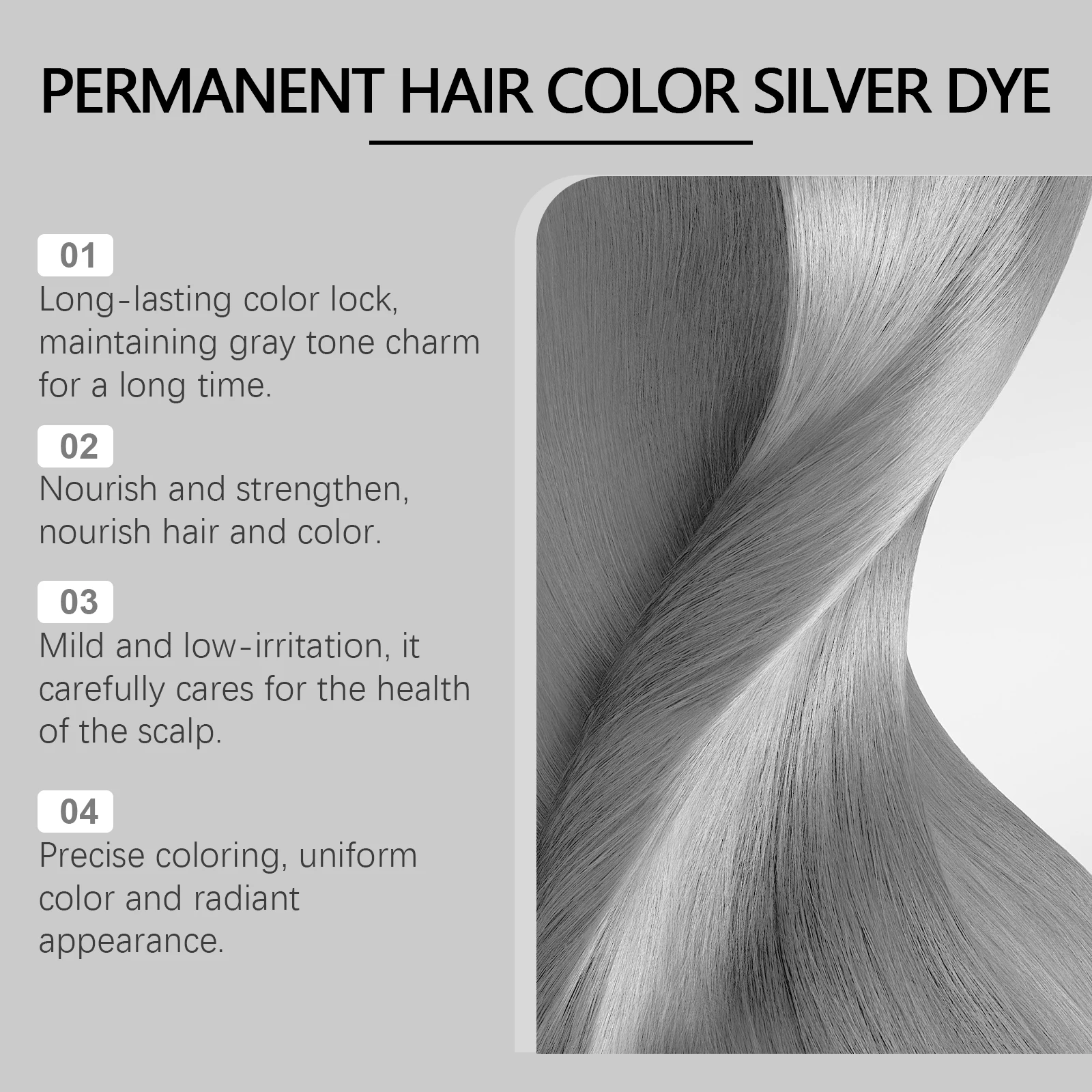

Gray Hair Dye Shampoo Natural Permanent Fast Hair Color Cream Reduce Scalp Irritation Instant Cover White Hair Coloring Products